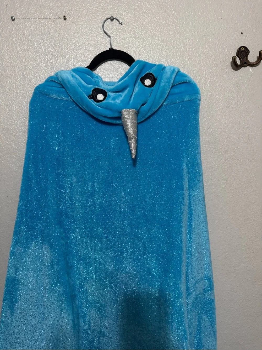 Justice Blue Narwhal Hooded Blanket Cape
